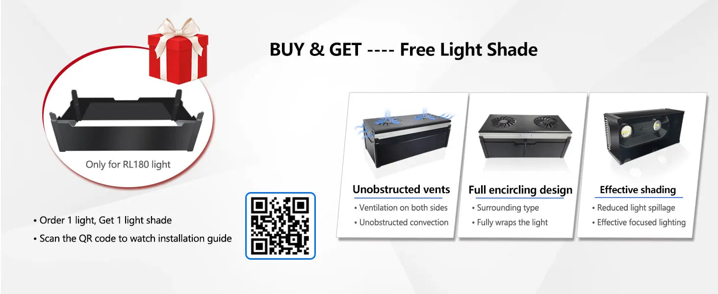 PopBloom RL180 WiFi LED Aquarium Light 180W for Sps Lps Corals Saltwater Reef Tank