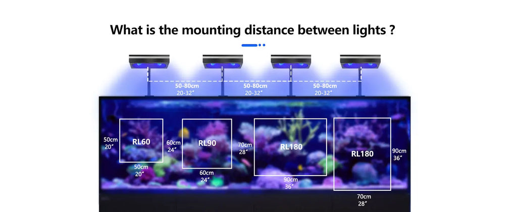 PopBloom RL180 WiFi LED Aquarium Light 180W for Sps Lps Corals Saltwater Reef Tank