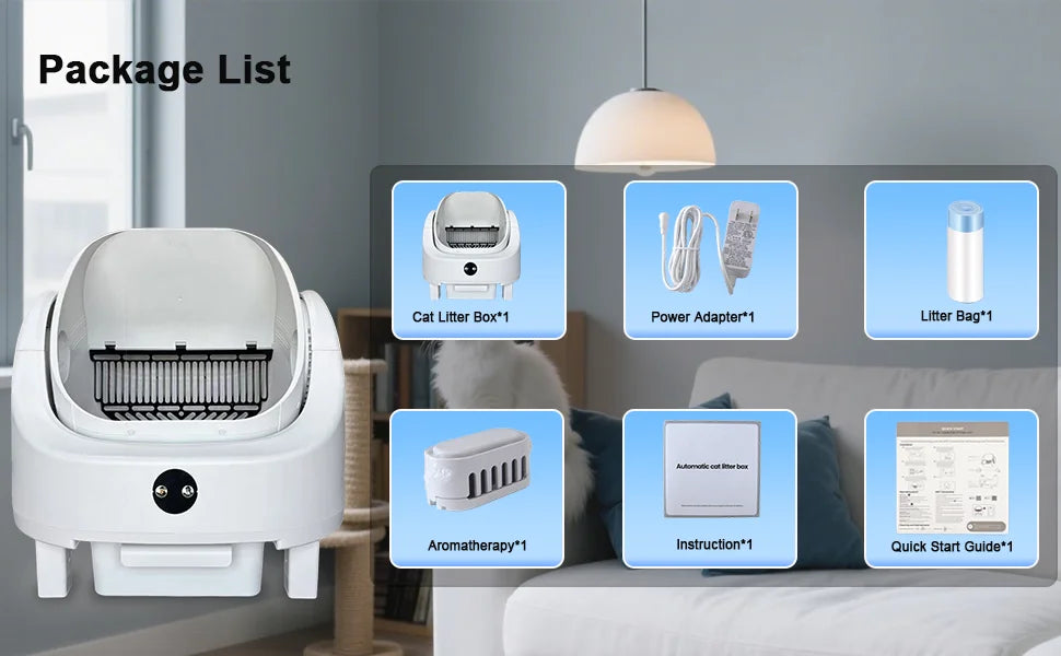 Heybo Pet Auto Large Capacity Self Cleaning Cat Litter Box With App Control And Odor Management