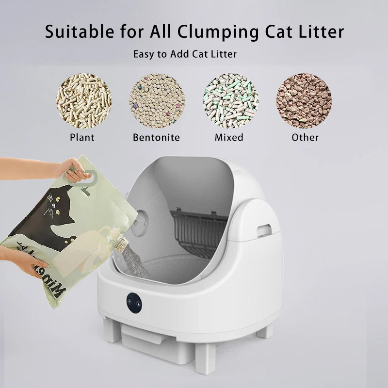 Heybo Pet Auto Large Capacity Self Cleaning Cat Litter Box With App Control And Odor Management