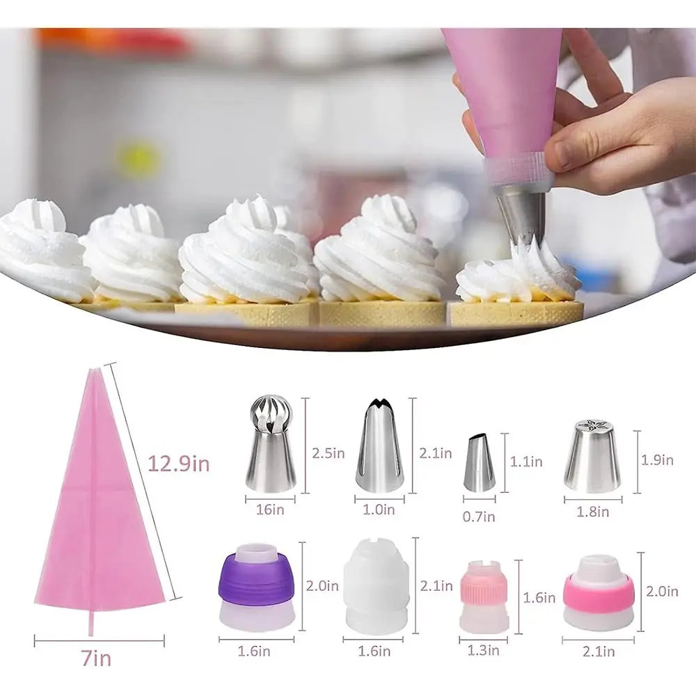 CulinaCraft 359 Piece Eco Friendly Cake Decorating Set With 66 Tips Piping Bags And Beginner Tools