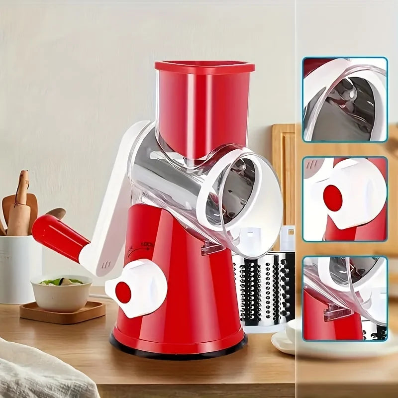 Prime Drum Design Vegetable And Fruit Slicer Grater Benchtop Stainless Steel 170mm Blade