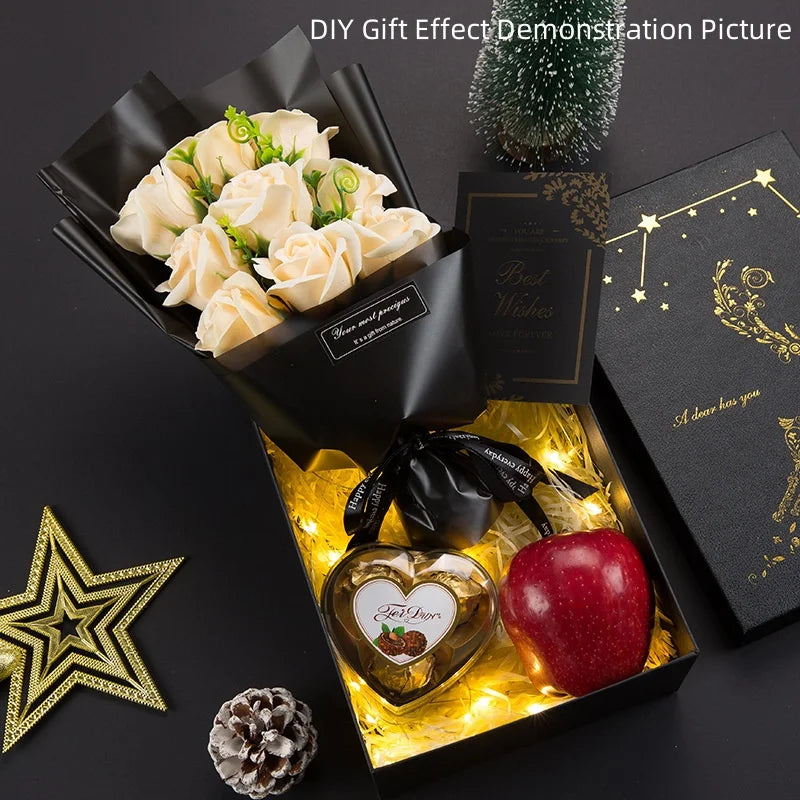 EverBloom 9 Heads Soap Rose Bouquet Artificial Flower For Weddings Christmas Valentines Day And Gift Home Decor