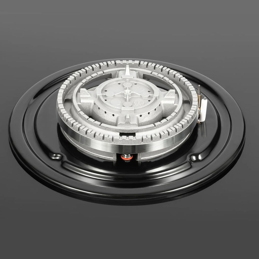 Five Burner Gas Cooktop With Wok Burner, Tempered Glass Surface, Electronic Ignition, Built In Or Countertop, Lpg Or Ng