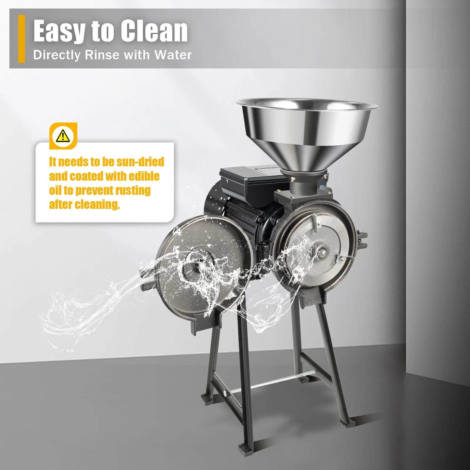 Northgate Electric Grain Mill For Dry Grains, Wheat And Coffee Bean Milling With Stainless Steel Funnel, 110/220V