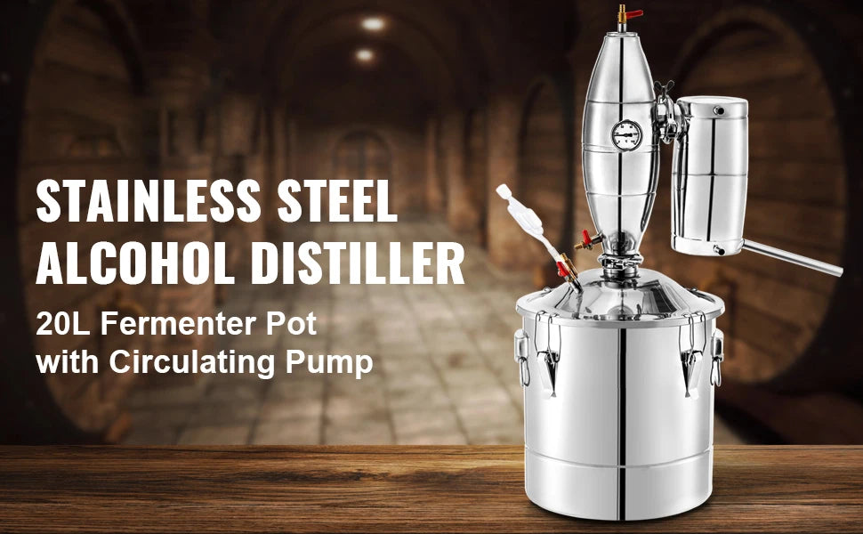 SucceBuy Electric Alcohol Distiller 21L to 70L Stainless Steel Moonshine Beer Wine Home Brewing Dispenser Kit