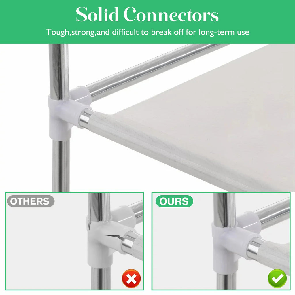 HomeEase Closet Wardrobe Organizer Storage Rack Nonwoven Fabric Dustproof Portable Clothes Shelf Easy Assembly