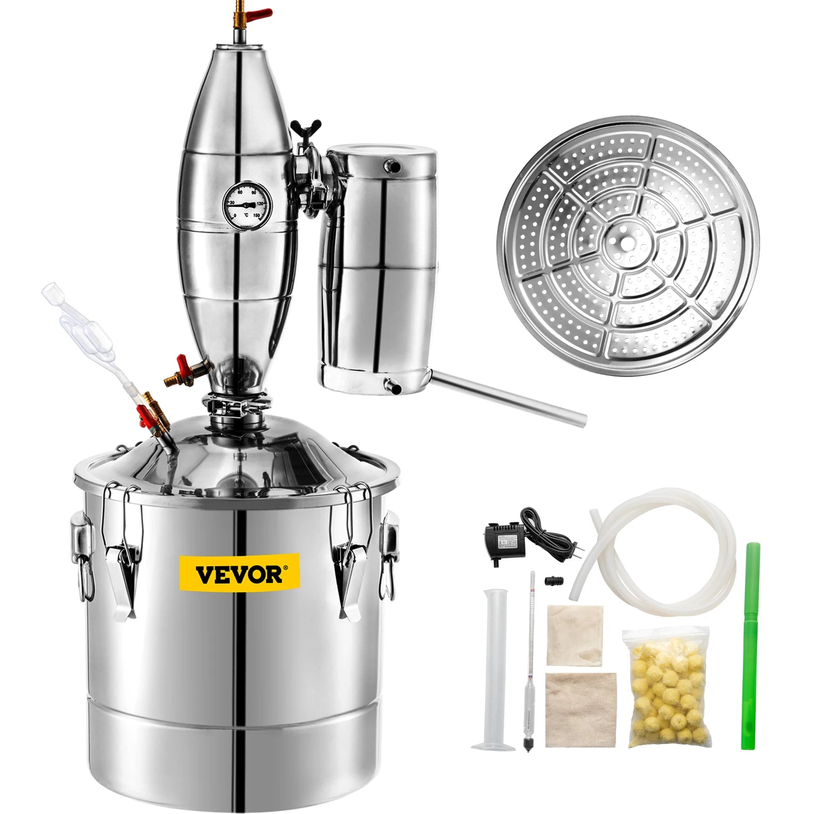 SucceBuy Electric Alcohol Distiller 21L to 70L Stainless Steel Moonshine Beer Wine Home Brewing Dispenser Kit
