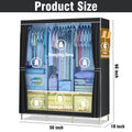 HomeEase Closet Wardrobe Organizer Storage Rack Nonwoven Fabric Dustproof Portable Clothes Shelf Easy Assembly