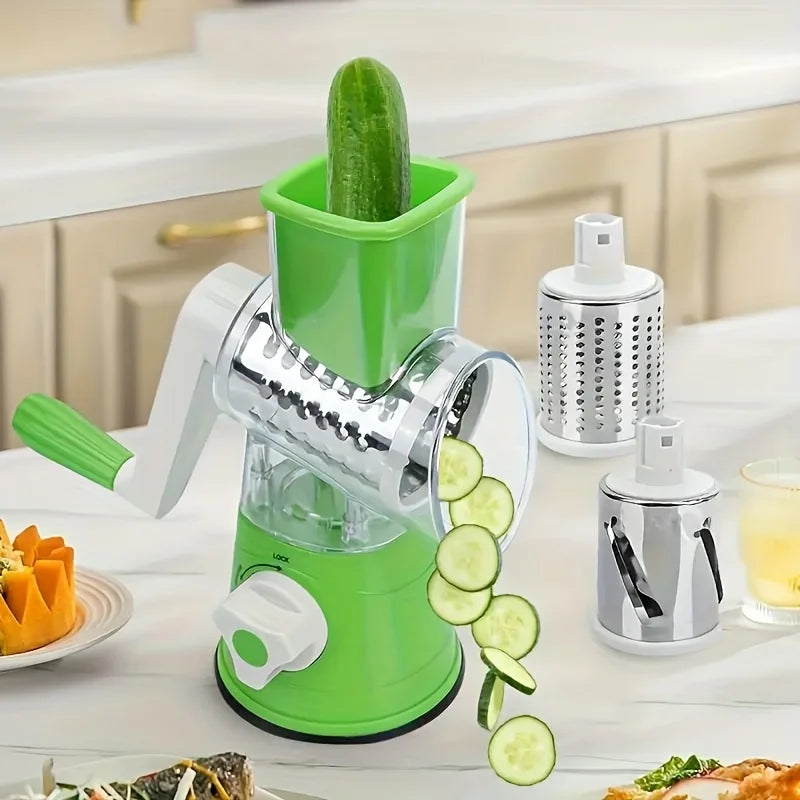 Prime Drum Design Vegetable And Fruit Slicer Grater Benchtop Stainless Steel 170mm Blade