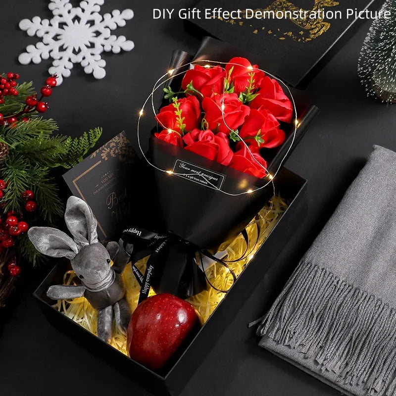 EverBloom 9 Heads Soap Rose Bouquet Artificial Flower For Weddings Christmas Valentines Day And Gift Home Decor