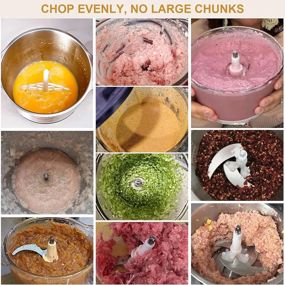 5L Electric Meat Grinder And Vegetable Slicer Chopper With 304 Stainless Steel Kitchen Processor