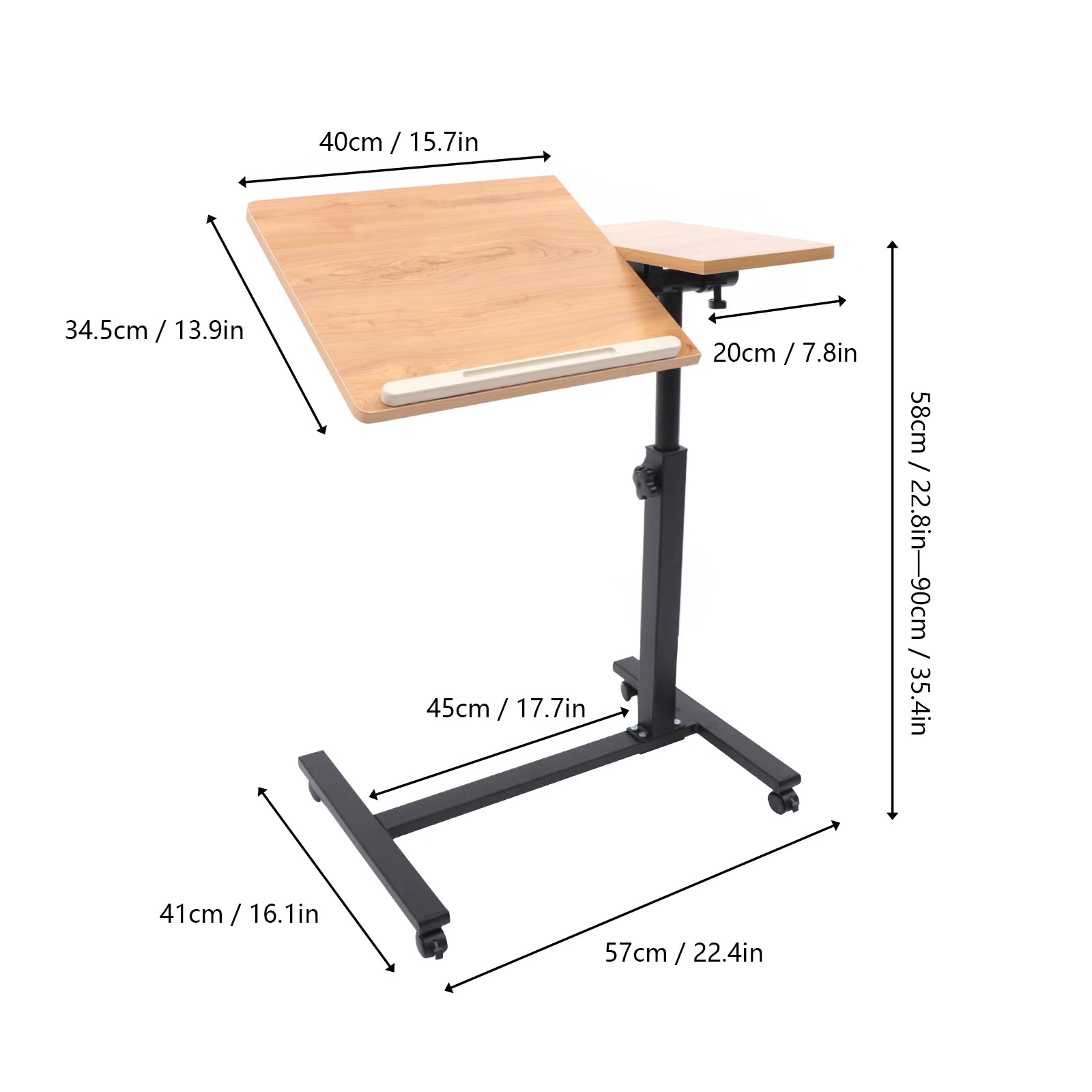 PivotFlex Adjustable Laptop Desk With 360 Rotating Tabletop Rolling Stand For Home Office