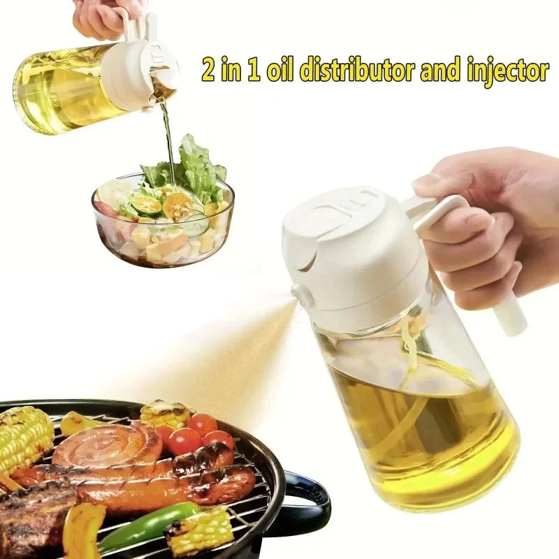 AeHome 2 In 1 500ml Plastic Oil Sprayer Bottle Dispenser for Cooking Baking and Grilling