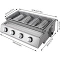 Cobalt Grill 4 Burner Stainless Steel Portable Tabletop Gas Grill Smokeless For Camping And Indoor Outdoor Barbecue