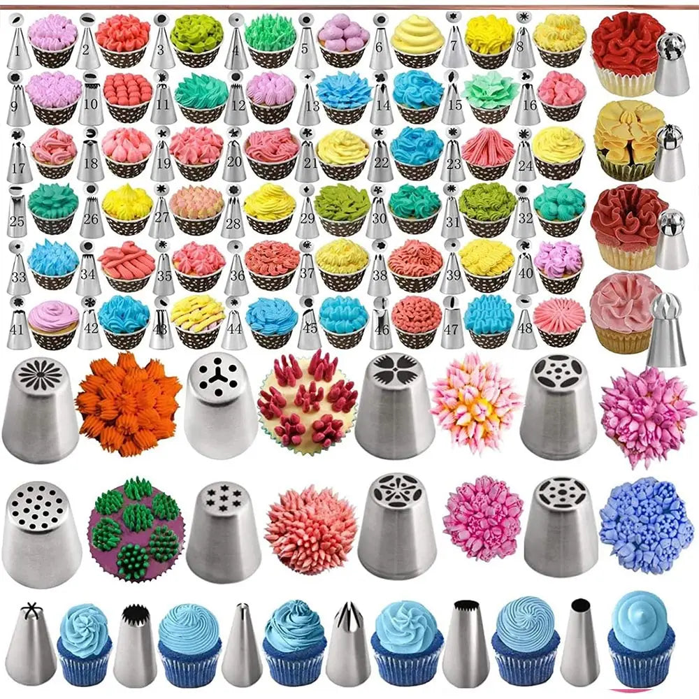 CulinaCraft 359 Piece Eco Friendly Cake Decorating Set With 66 Tips Piping Bags And Beginner Tools