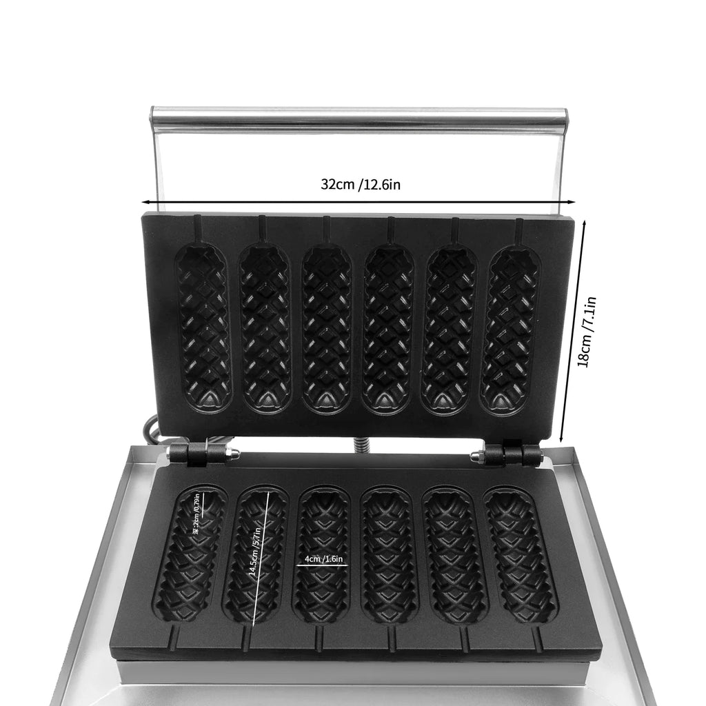 NovaLux 1500W Hot Dog Machine With 6 Molds Time And Temp Control Nonstick Plates Compatible With 110 220V