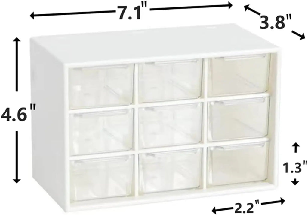 ClearView 9 Drawer Desktop Storage Organizer Transparent Wall Mounted Drawer Box For Small Sundries