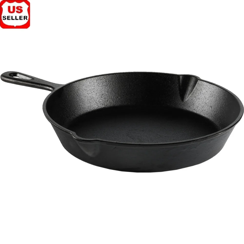 Legacy Kitchen 10.5 Inch Preseasoned Cast Iron Skillet With Even Heat Distribution Campfire Safe And Easy Pour Spout