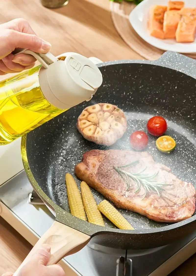 AeHome 2 In 1 500ml Plastic Oil Sprayer Bottle Dispenser for Cooking Baking and Grilling