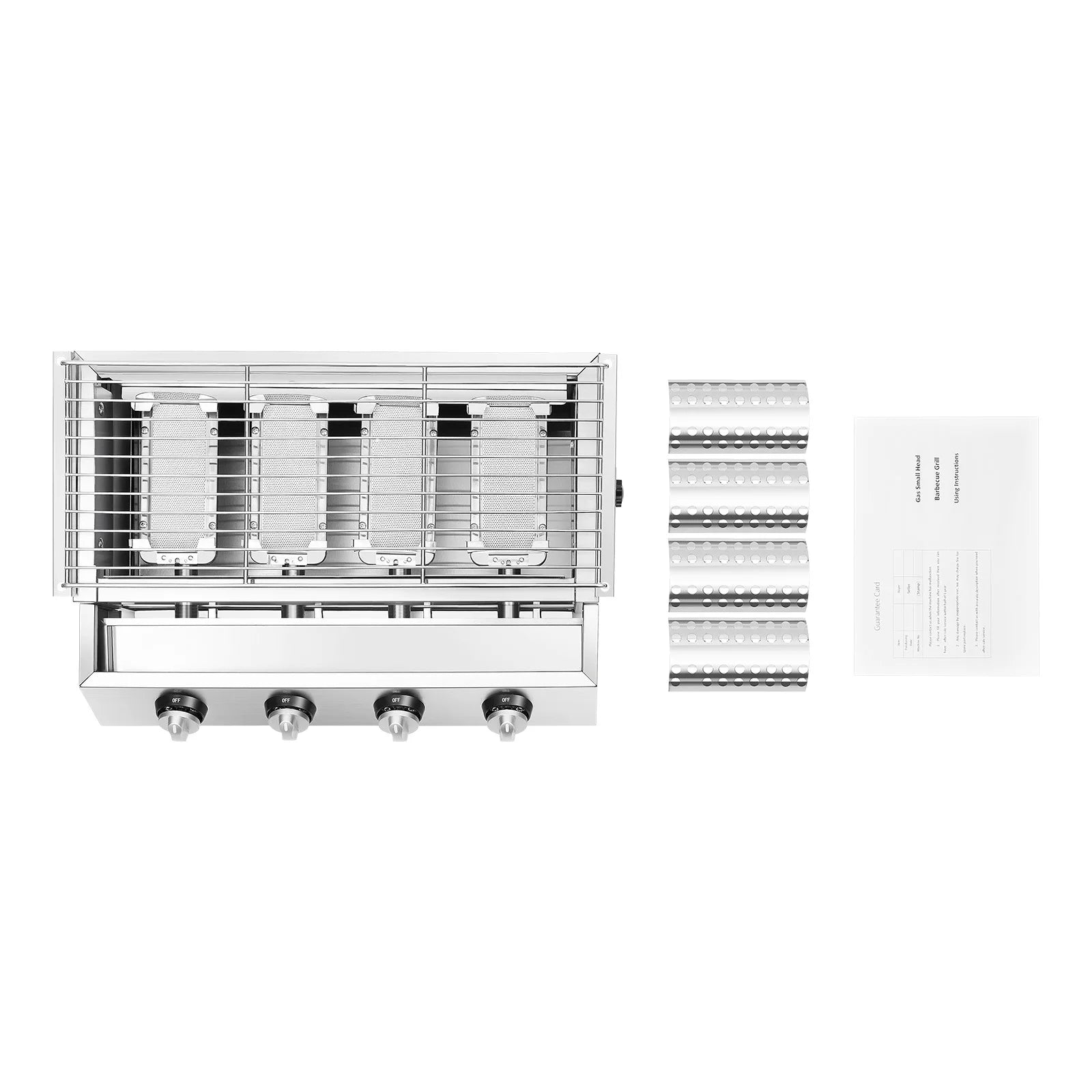 Cobalt Grill 4 Burner Stainless Steel Portable Tabletop Gas Grill Smokeless For Camping And Indoor Outdoor Barbecue