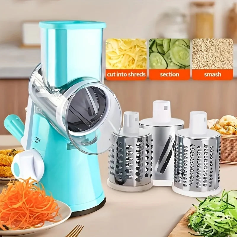 Prime Drum Design Vegetable And Fruit Slicer Grater Benchtop Stainless Steel 170mm Blade