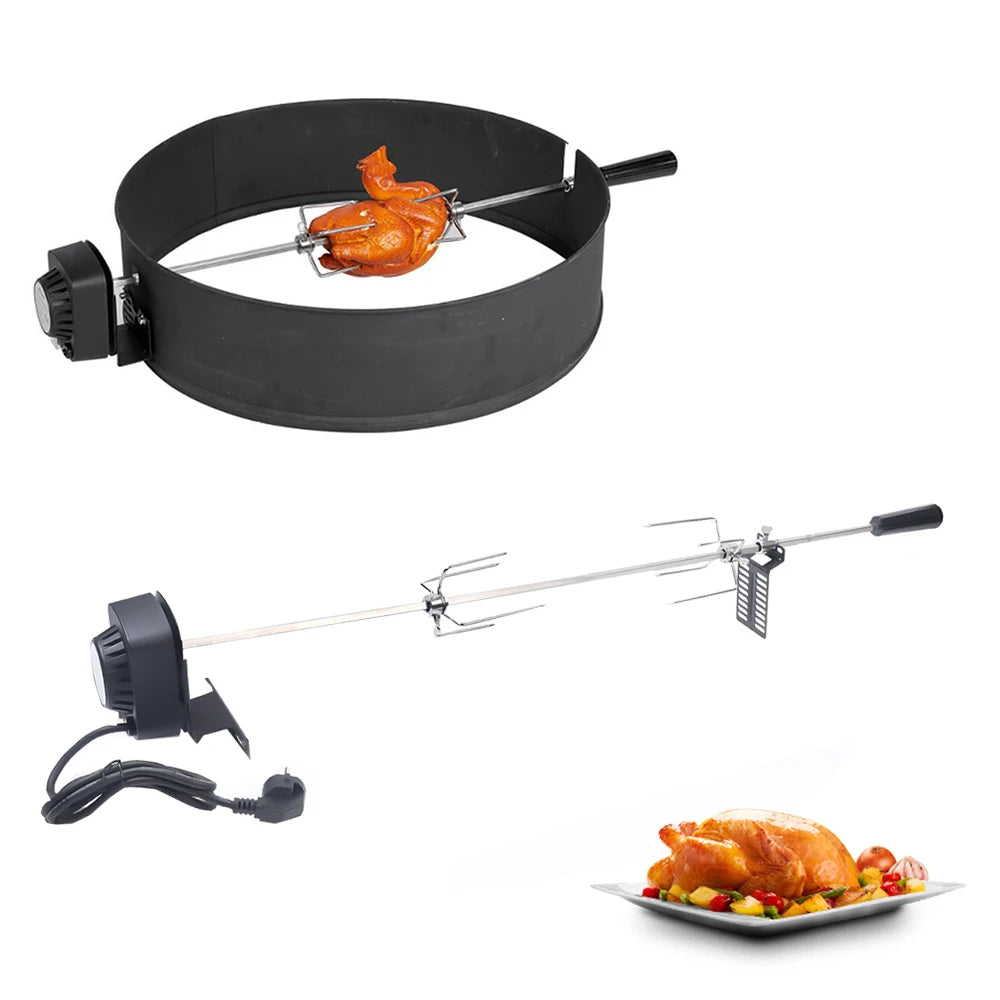 EverGrill Electric Rotisserie Kit for Outdoor Barbecue Grilling with 120 cm Cable Rod