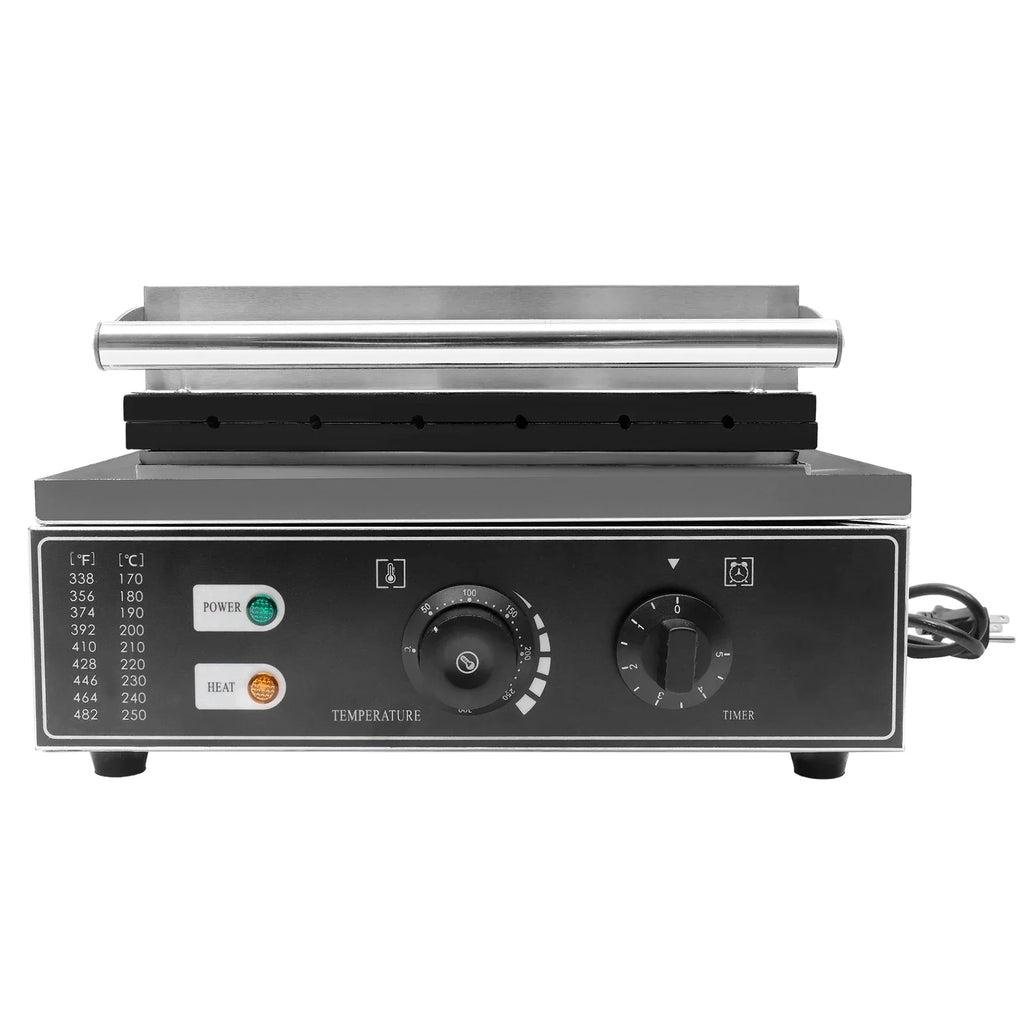NovaLux 1500W Hot Dog Machine With 6 Molds Time And Temp Control Nonstick Plates Compatible With 110 220V