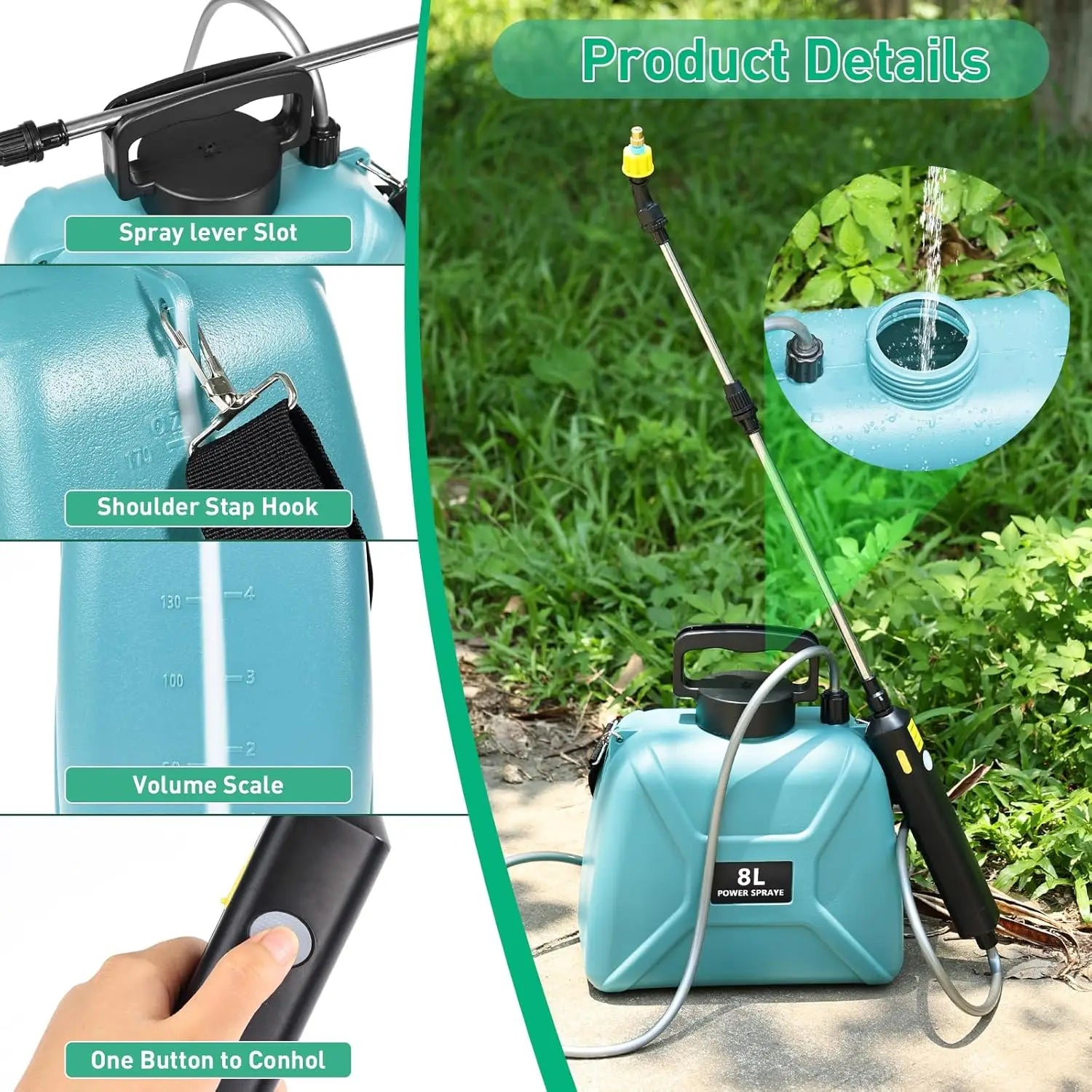 EnerSpray 8L Automatic Electric Garden Sprayer With Rechargeable Battery And Low Voltage Design