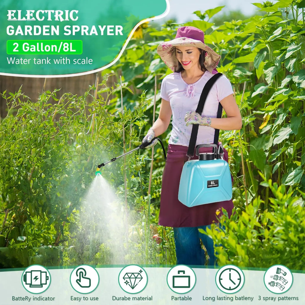 EnerSpray 8L Automatic Electric Garden Sprayer With Rechargeable Battery And Low Voltage Design