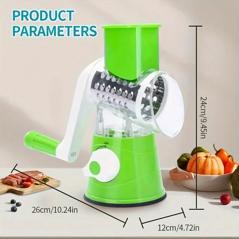 Prime Drum Design Vegetable And Fruit Slicer Grater Benchtop Stainless Steel 170mm Blade
