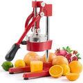 Red Manual Citrus Juicer Pro Hand Press for Oranges Lemons and Limes Easy to Clean