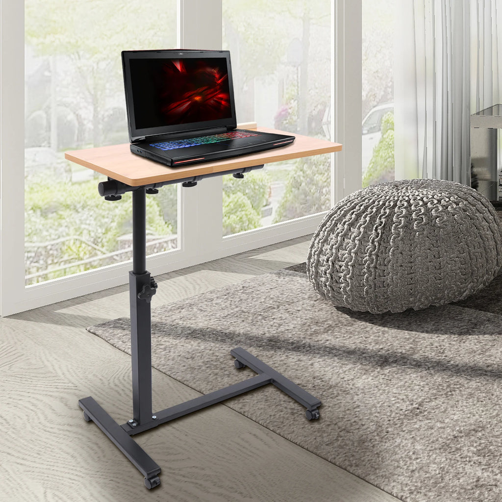 PivotFlex Adjustable Laptop Desk With 360 Rotating Tabletop Rolling Stand For Home Office