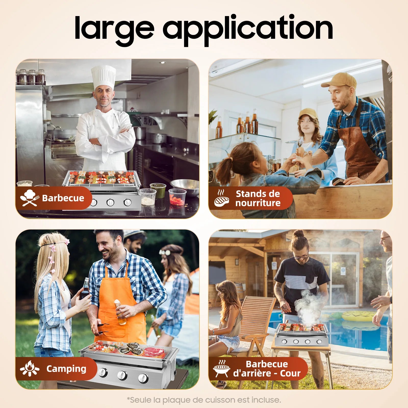 Cobalt Grill 4 Burner Stainless Steel Portable Tabletop Gas Grill Smokeless For Camping And Indoor Outdoor Barbecue