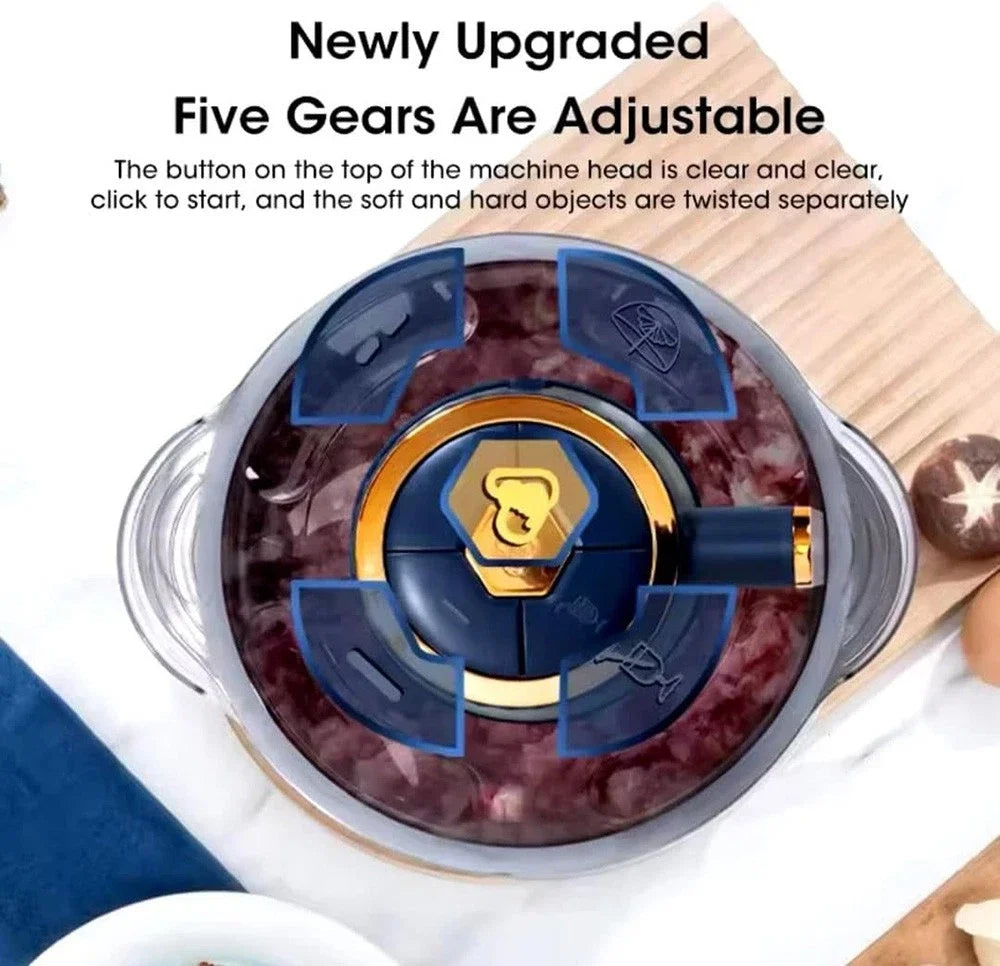 5L Electric Meat Grinder And Vegetable Slicer Chopper With 304 Stainless Steel Kitchen Processor