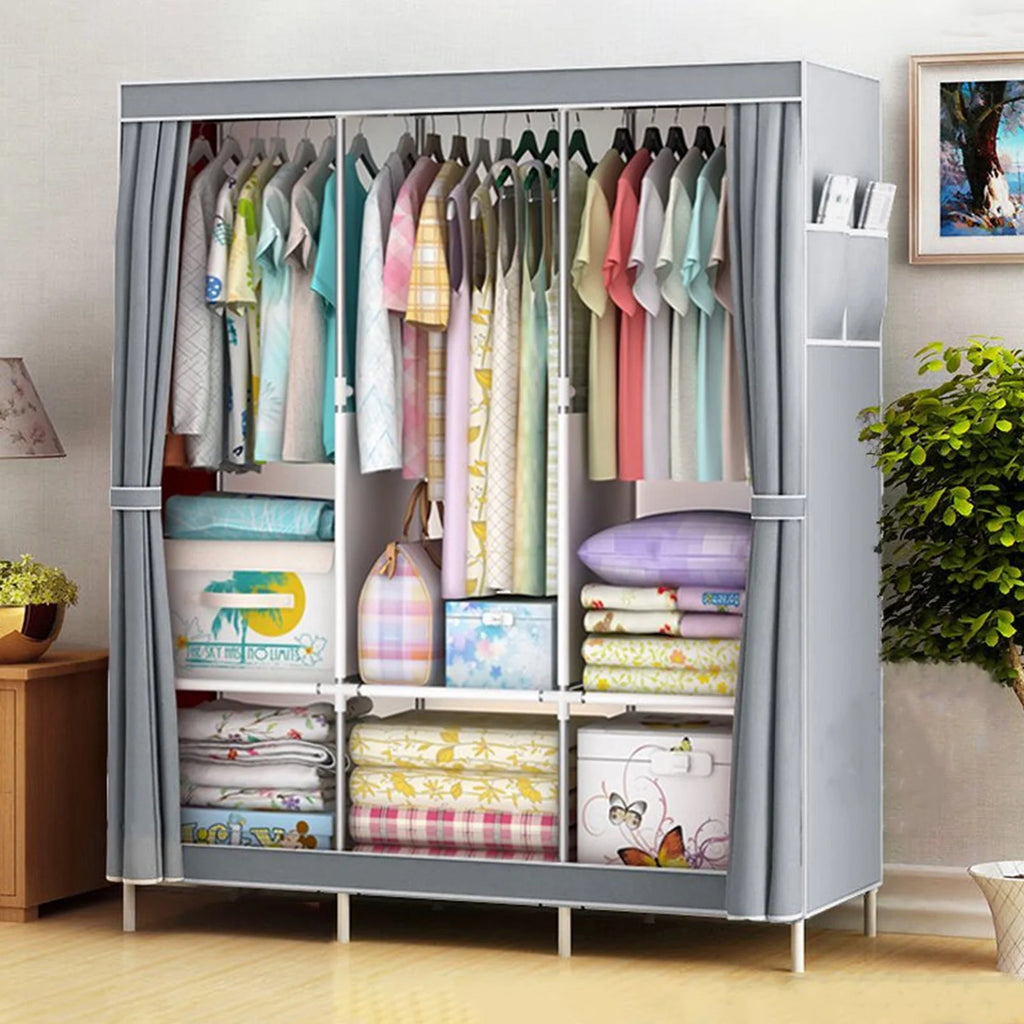 HomeEase Closet Wardrobe Organizer Storage Rack Nonwoven Fabric Dustproof Portable Clothes Shelf Easy Assembly