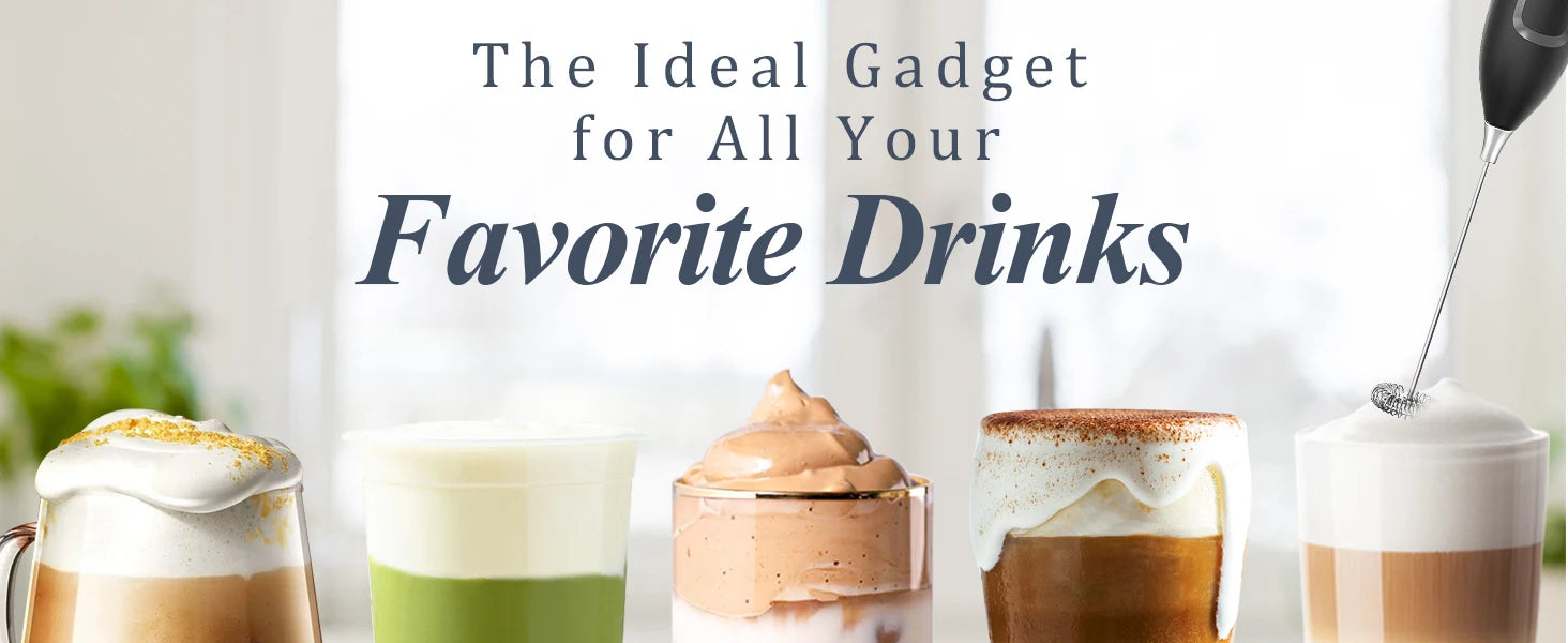 AeroWhisk Handheld Milk Frother Electric Wand For Coffee Latte Matcha Hot Chocolate With Auto Shut Off