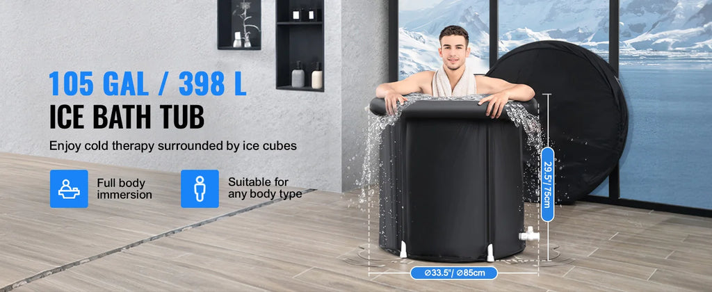 SucceBuy Portable Ice Bath Tub For Cold Water Therapy Inflatable Plunge Pool For Athletes Outdoor Use