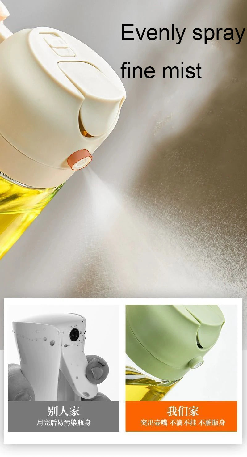AeHome 2 In 1 500ml Plastic Oil Sprayer Bottle Dispenser for Cooking Baking and Grilling