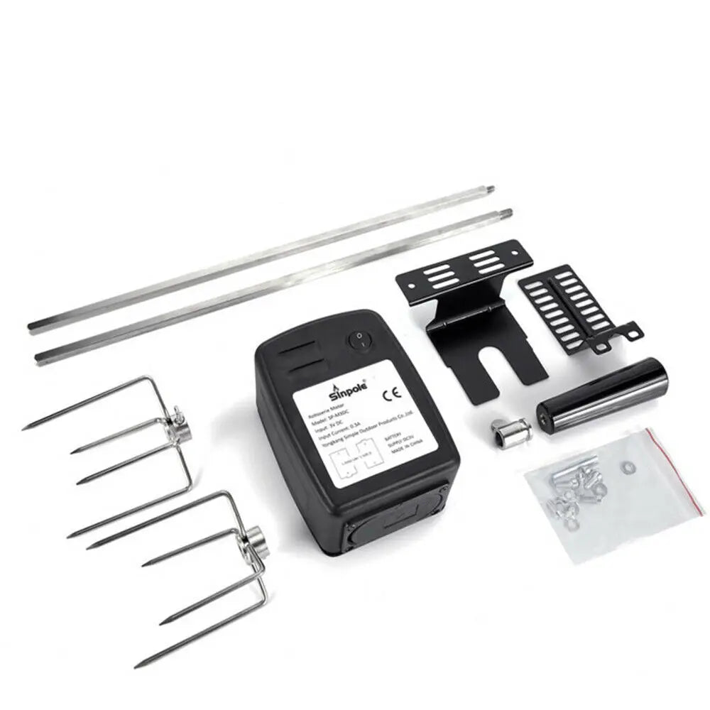 EverGrill Electric Rotisserie Kit for Outdoor Barbecue Grilling with 120 cm Cable Rod