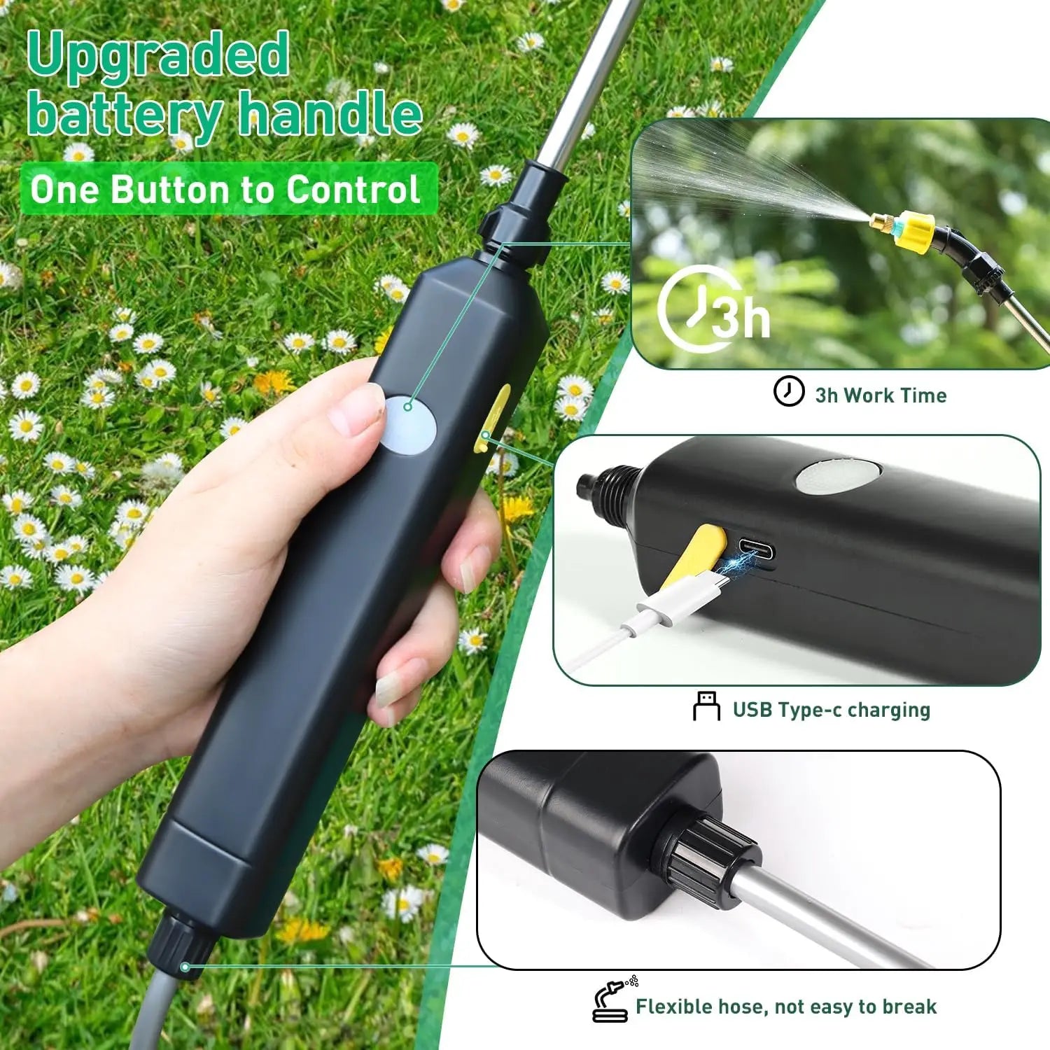 EnerSpray 8L Automatic Electric Garden Sprayer With Rechargeable Battery And Low Voltage Design