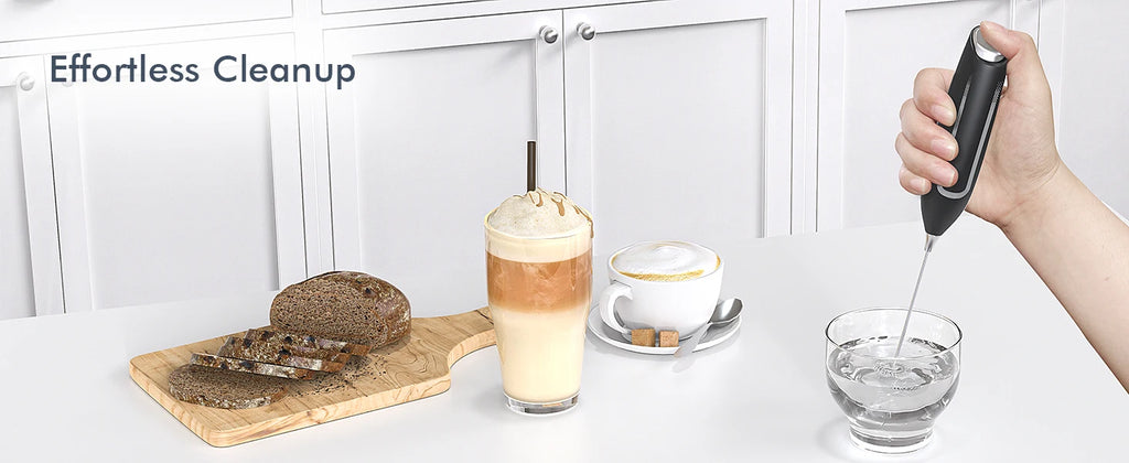 AeroWhisk Handheld Milk Frother Electric Wand For Coffee Latte Matcha Hot Chocolate With Auto Shut Off