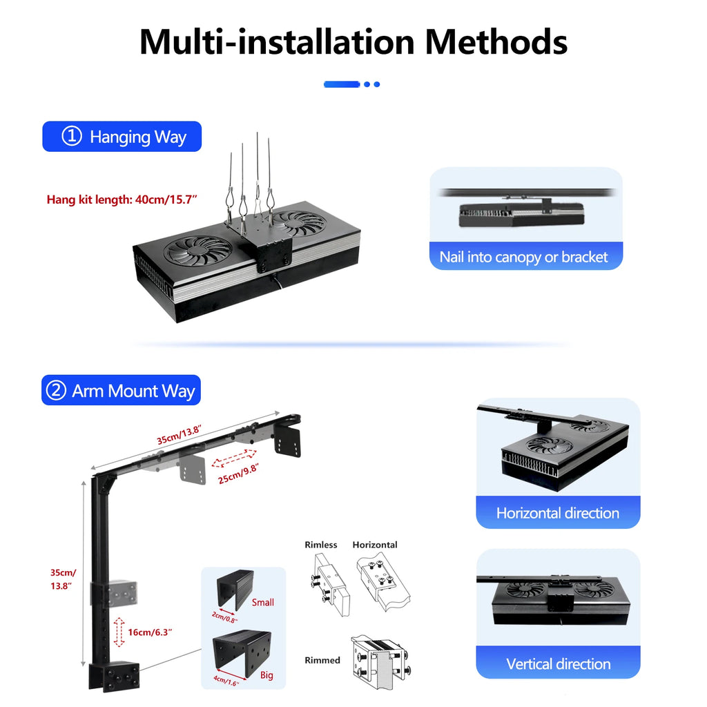 PopBloom RL180 WiFi LED Aquarium Light 180W for Sps Lps Corals Saltwater Reef Tank