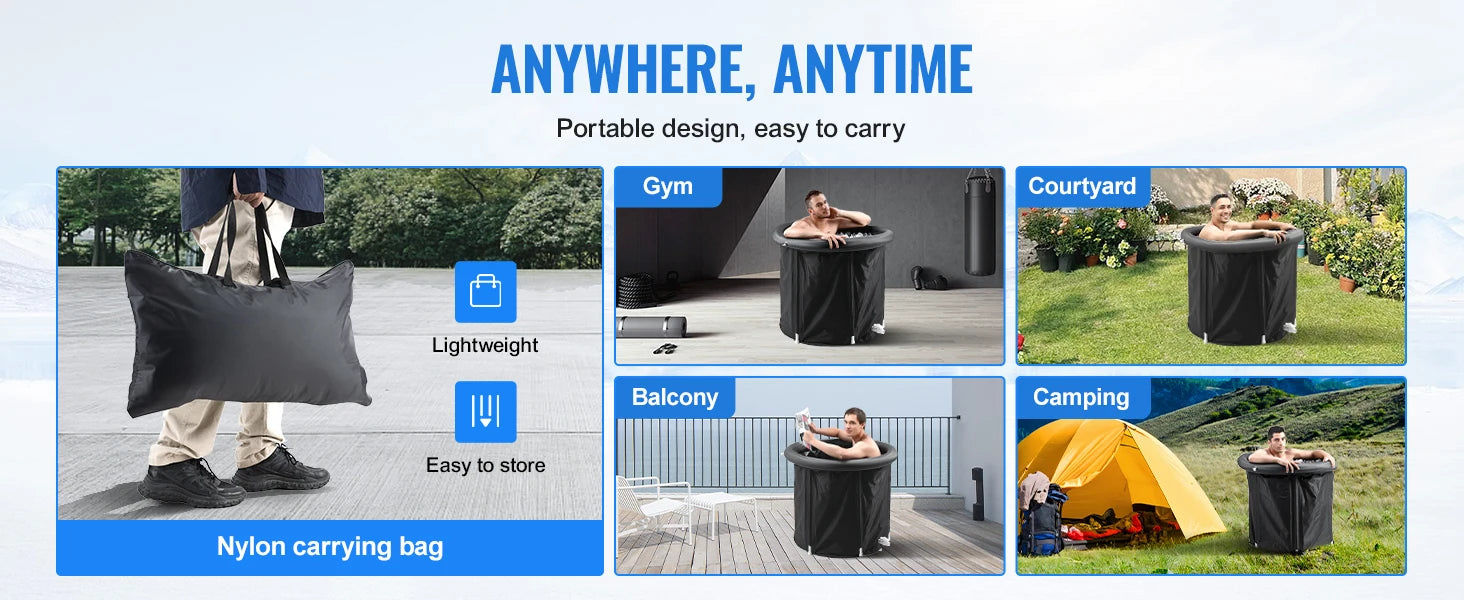 SucceBuy Portable Ice Bath Tub For Cold Water Therapy Inflatable Plunge Pool For Athletes Outdoor Use