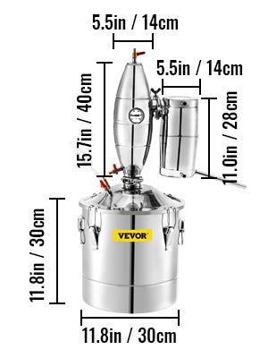 SucceBuy Electric Alcohol Distiller 21L to 70L Stainless Steel Moonshine Beer Wine Home Brewing Dispenser Kit