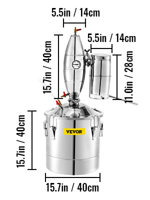 SucceBuy Electric Alcohol Distiller 21L to 70L Stainless Steel Moonshine Beer Wine Home Brewing Dispenser Kit