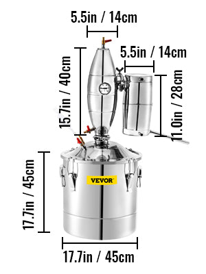 SucceBuy Electric Alcohol Distiller 21L to 70L Stainless Steel Moonshine Beer Wine Home Brewing Dispenser Kit