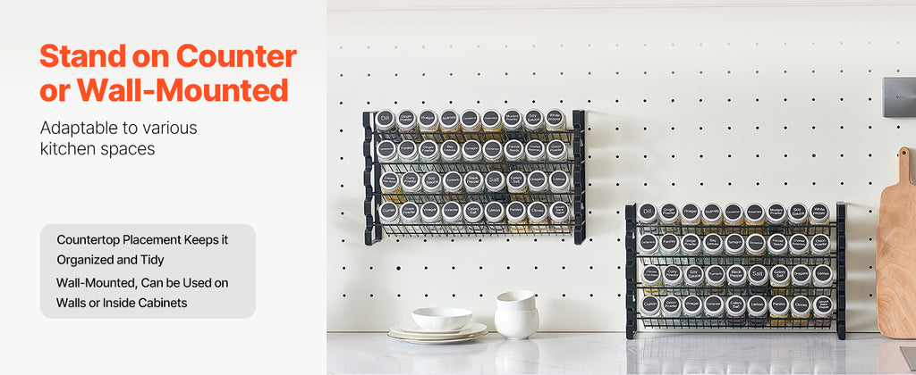 NordicEdge Cabinet Spice Rack Organizer With 36 Or 72 Empty Jars Lids Labels And Funnel