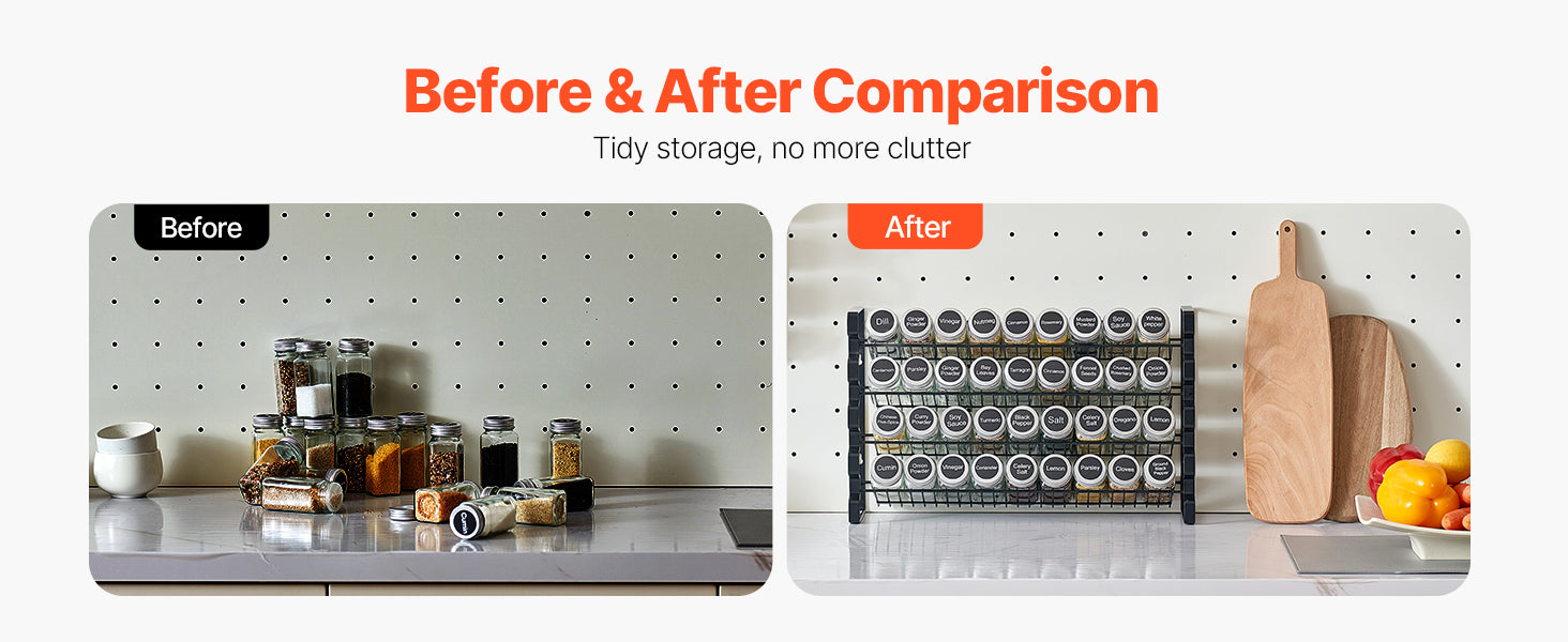 NordicEdge Cabinet Spice Rack Organizer With 36 Or 72 Empty Jars Lids Labels And Funnel