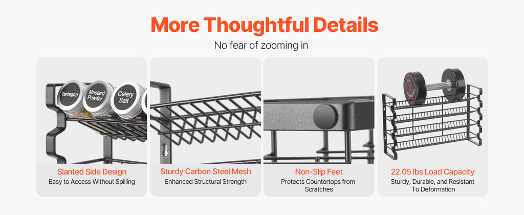 NordicEdge Cabinet Spice Rack Organizer With 36 Or 72 Empty Jars Lids Labels And Funnel